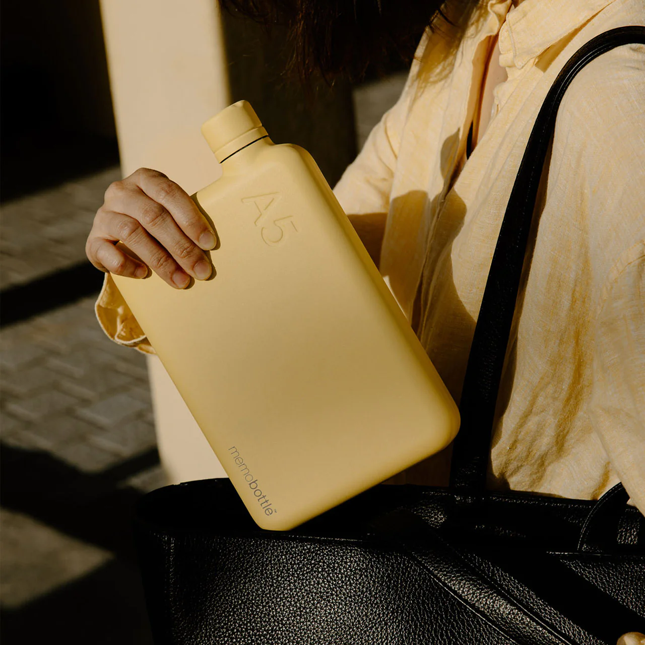A5 Butter Yellow Stainless Steel Drink Bottle - Image 2