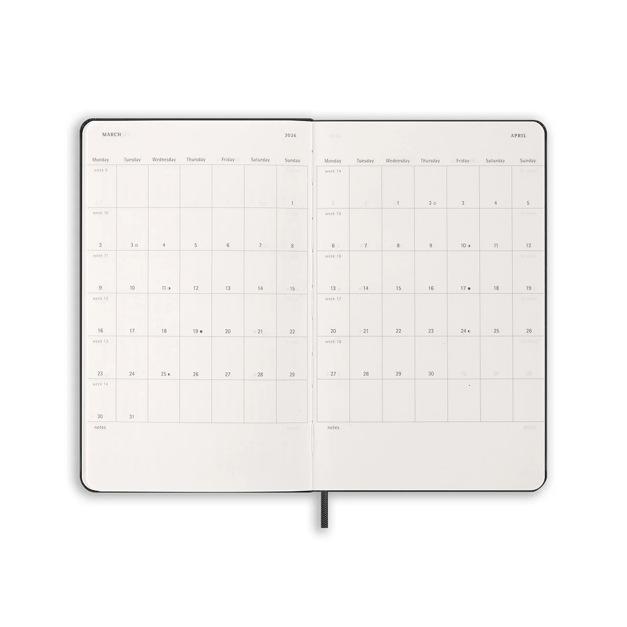 2026 Weekly Vertical Hard Cover Diary Large - Image 3