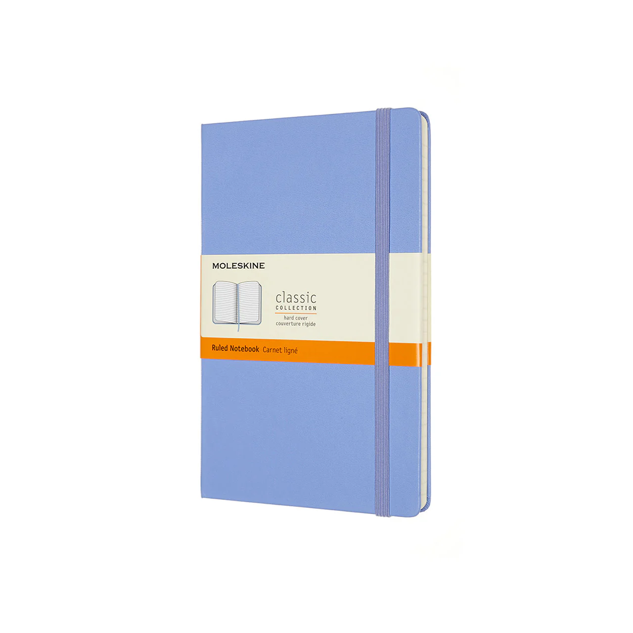 Classic Large Hard Cover Notebook Ruled Hydrangea Blue