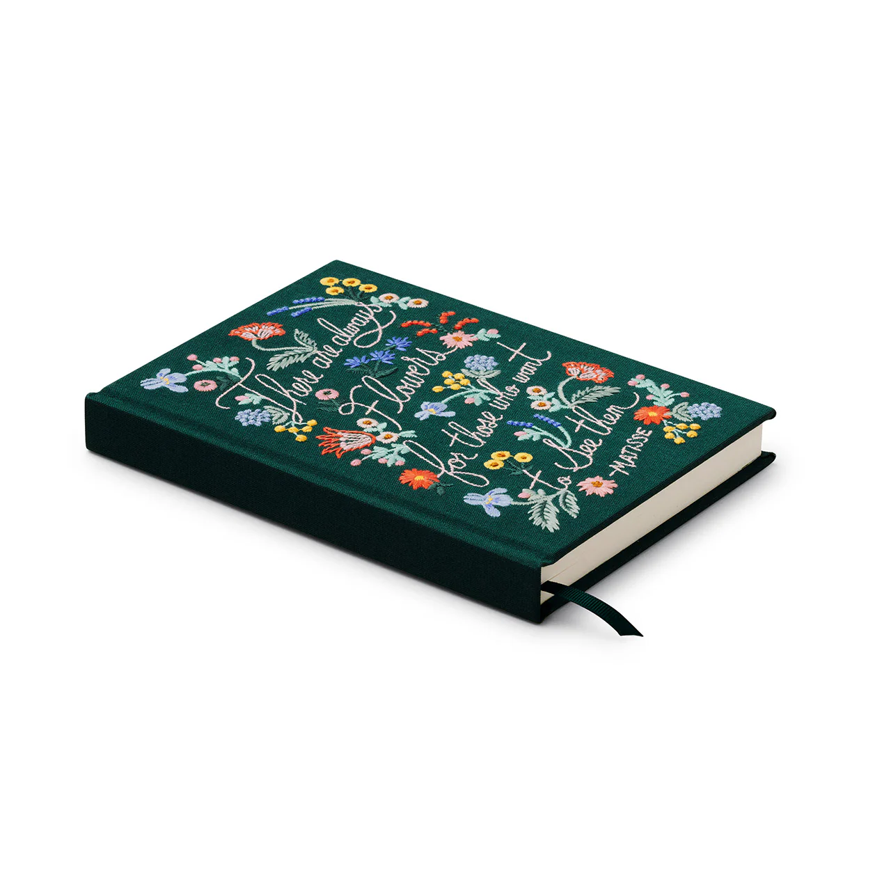 There Are Always Flowers Embroidered Fabric Journal - Image 3