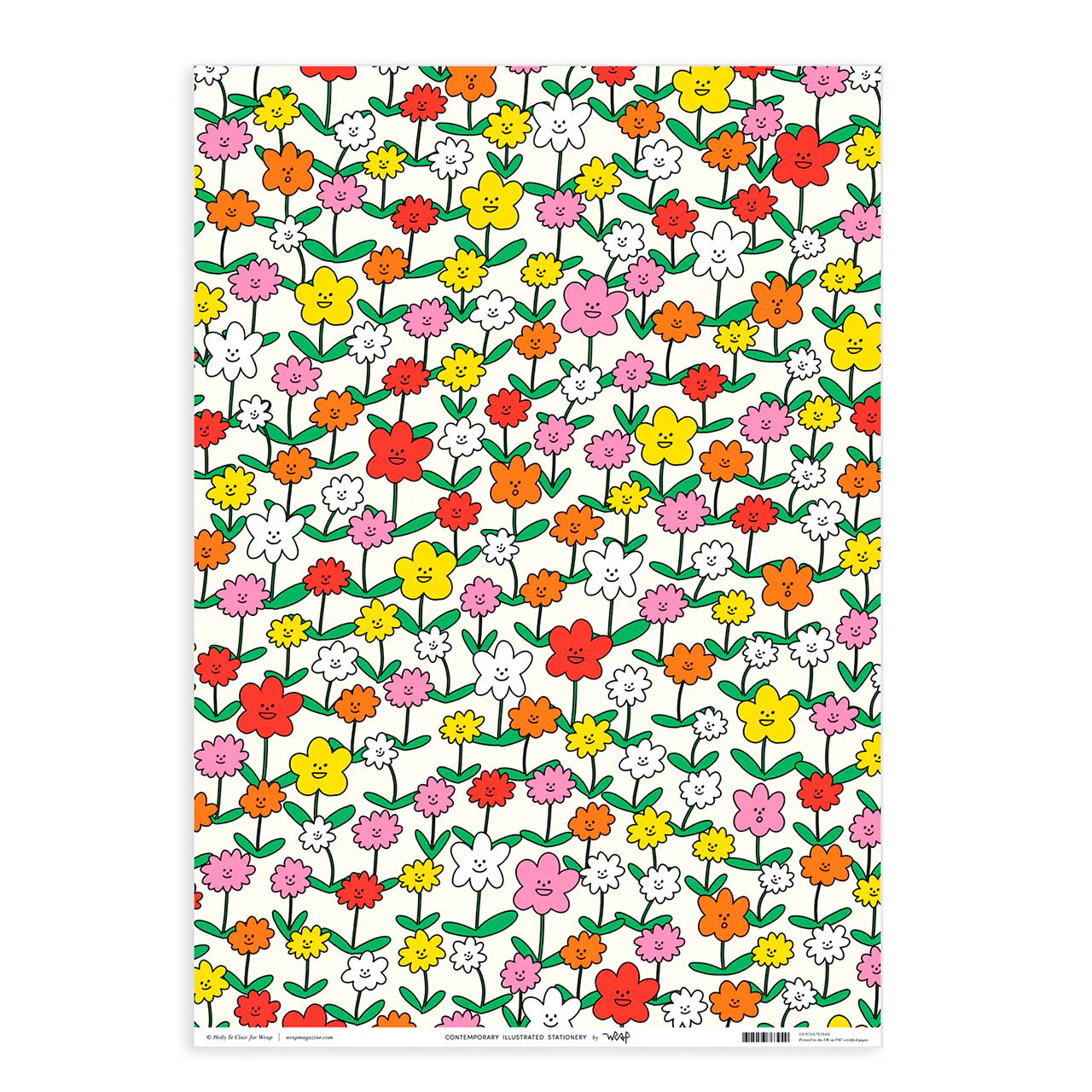 Happy Flowers Wrapping Sheet